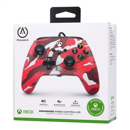 PowerA Enhanced Manette avec Câble pour Xbox Series X|S/One/PC - Camouflage Rouge - 1525942-01 - Double Vibration, Boutons Programmables, Cable USB 3m PowerA Enhanced Manette avec Câble pour Xbox Series X|S/One/PC - Camouflage Rouge - 1525942-01 - Double Vibration, Boutons Programmables, Cable USB 3m