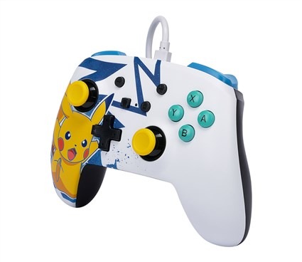 PowerA NSGP0041-01 Manette Améliorée avec Câble USB-C pour Nintendo Switch - Design Pikachu High Voltage, 3 m, Ergonomique, Boutons Programmables