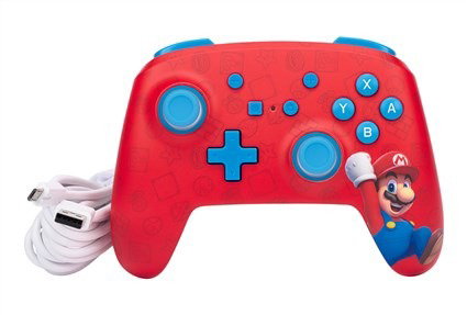 PowerA NSGP0001-01 Manette avec câble USB améliorée pour Nintendo Switch - Thème Super Mario WOO-HOO! - Avec boutons programmables et prise pour casque