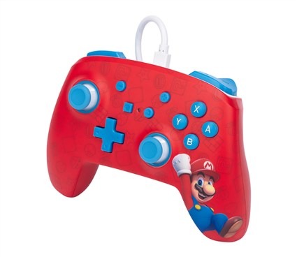 PowerA NSGP0001-01 Manette avec câble USB améliorée pour Nintendo Switch - Thème Super Mario WOO-HOO! - Avec boutons programmables et prise pour casque