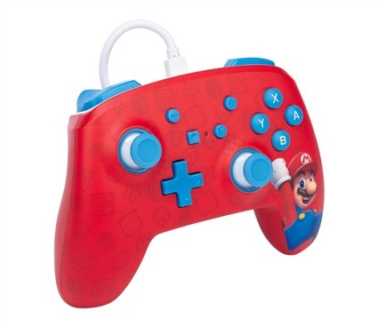 PowerA NSGP0001-01 Manette avec câble USB améliorée pour Nintendo Switch - Thème Super Mario WOO-HOO! - Avec boutons programmables et prise pour casque