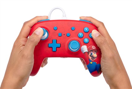 PowerA NSGP0001-01 Manette avec câble USB améliorée pour Nintendo Switch - Thème Super Mario WOO-HOO! - Avec boutons programmables et prise pour casque