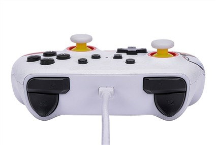 Power A 1526549-01 Manette Nintendo Switch câblée améliorée Mario Fireball avec commandes avancées, ergonomique, câble USB 3 m