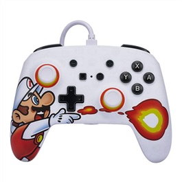 Power A 1526549-01 Manette Nintendo Switch câblée améliorée Mario Fireball avec commandes avancées, ergonomique, câble USB 3 m