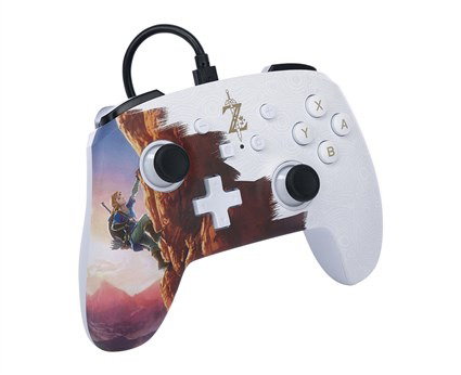 PowerA Mando Enhanced avec câble USB-C NSGP0031-01 pour Nintendo Switch - Manette officielle avec boutons programmables et prise casque