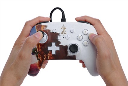 PowerA Mando Enhanced avec câble USB-C NSGP0031-01 pour Nintendo Switch - Manette officielle avec boutons programmables et prise casque