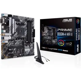 Asus PRIME B550M-A WiFi II - Carte mère micro-ATX AMD B550 Socket AM4, Wi-Fi 6, DDR4 128 Go, M.2, PCIe 4.0, USB 3.2, Ethernet Gigabit