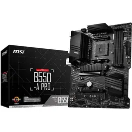 MSI Carte mère B550-A PRO, AMD B550, Socket AM4, Compatible AMD Ryzen 3ème génération et Ryzen avec Radeon Graphics, 6x SATA-600, RAID 0/1/10