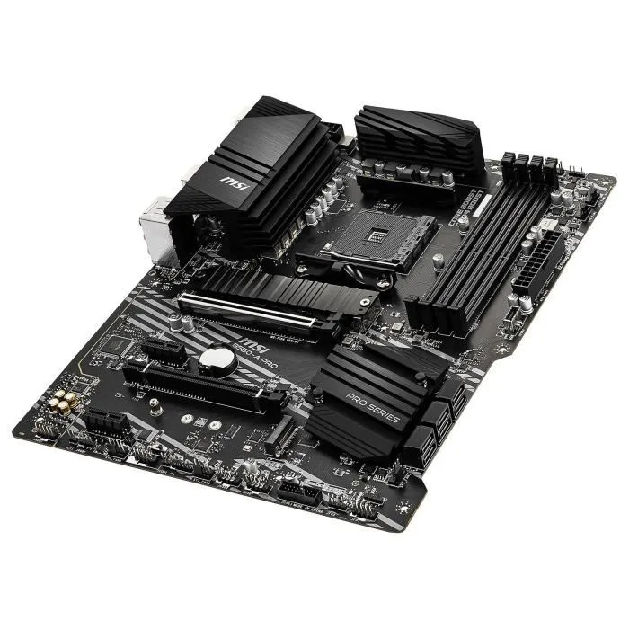 MSI Carte mère B550-A PRO, AMD B550, Socket AM4, Compatible AMD Ryzen 3ème génération et Ryzen avec Radeon Graphics, 6x SATA-600, RAID 0/1/10