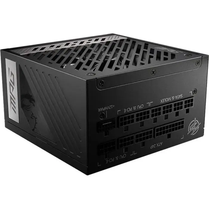 MSI Alimentation MPG A850G PCIE5 850W 80 Plus Gold, Entièrement Modulaire, câble 12VHPWR, ventilateur silencieux 135 mm