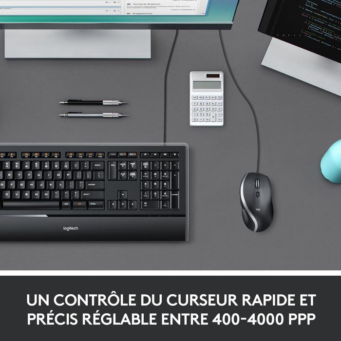 Logitech M500s Souris Filaire de Travail avec Défilement Ultrapide, 7 Boutons Programmable, DPI Réglable 400-4000, Capteur Optique, USB