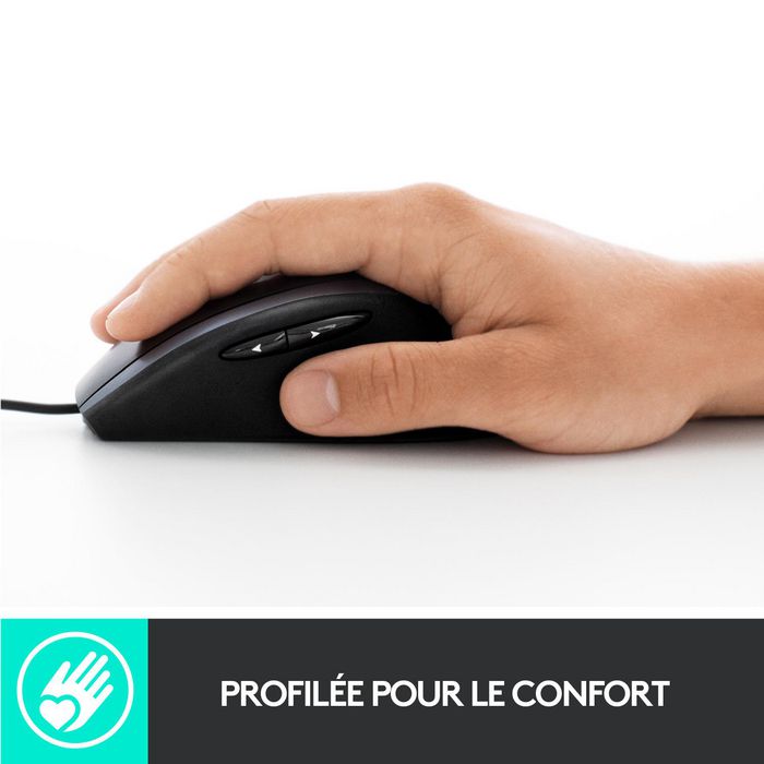 Logitech M500s Souris Filaire de Travail avec Défilement Ultrapide, 7 Boutons Programmable, DPI Réglable 400-4000, Capteur Optique, USB