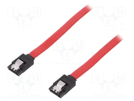 DIGITUS Câble SATA 500mm rouge avec prise de deux côtés