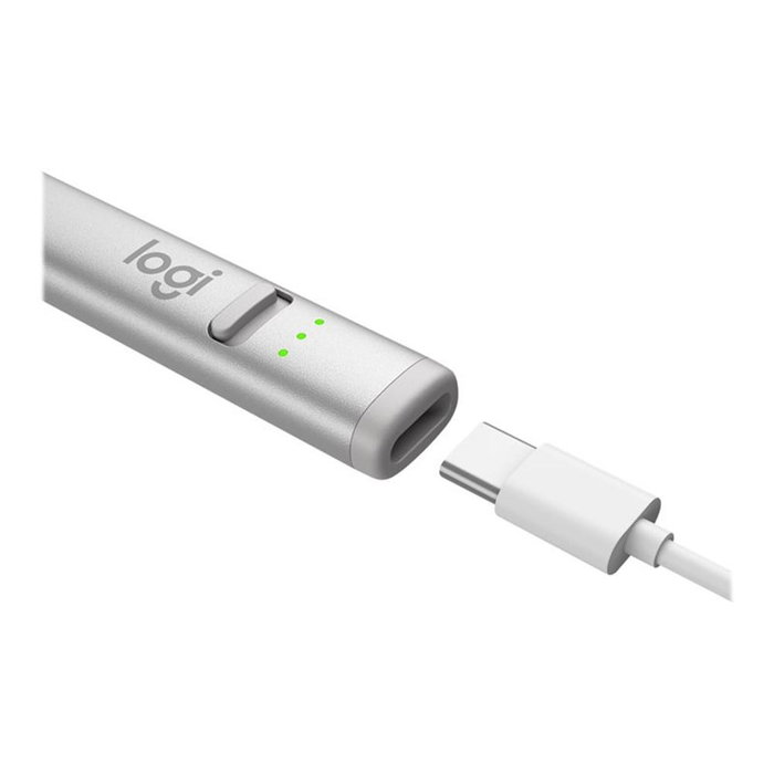 Logitech Crayon Argenté pour iPad avec technologie Apple Pencil