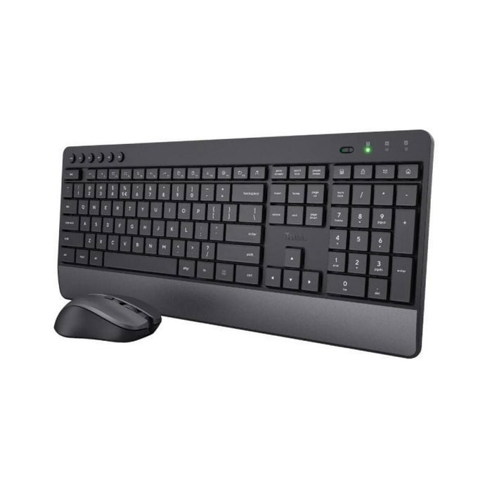 clavier et souris Trust Trezo Noir Espagnol Qwerty