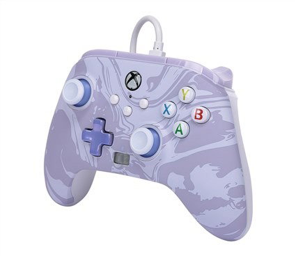 PowerA Manette Xbox avec cable XBGP0001-KJ - Manette officielle avec cable 3m pour Xbox Series X/S, One et Windows - 2 boutons programmables, double vibration, lavande