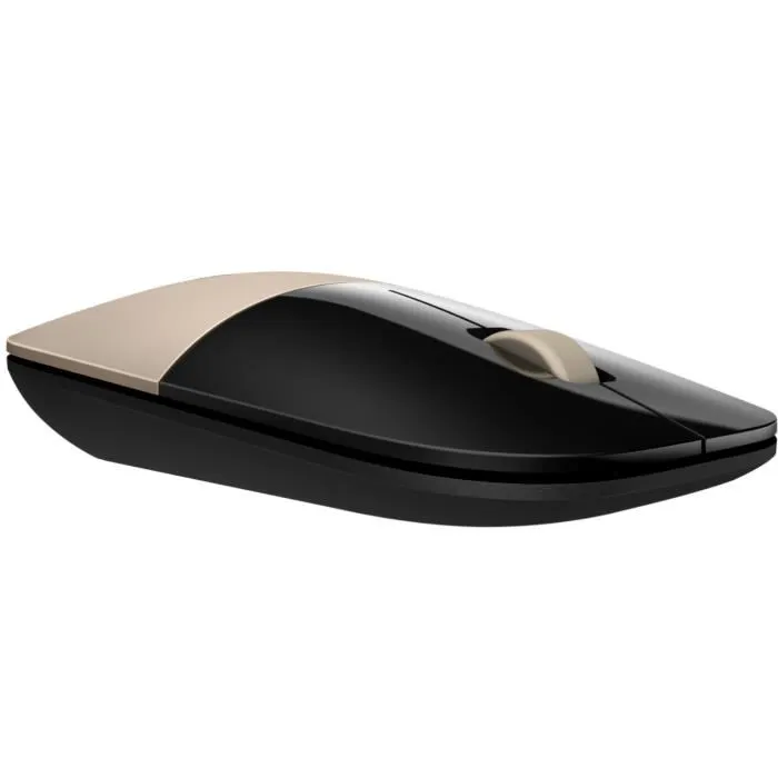 HP Souris sans fil Z3700 - Dorée et plate - Longue autonomie 16 mois avec pile AA - Fonctionnelle, portable et légère