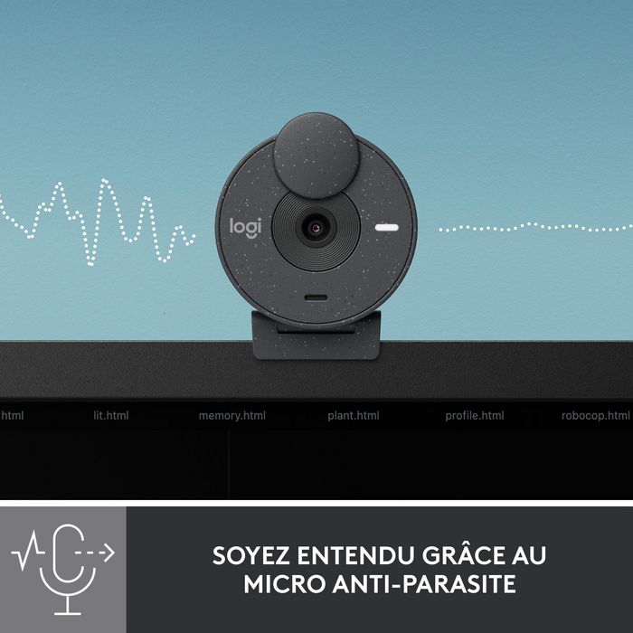 Logitech Brio 300 - Webcam Full HD avec mise au point automatique et microphones