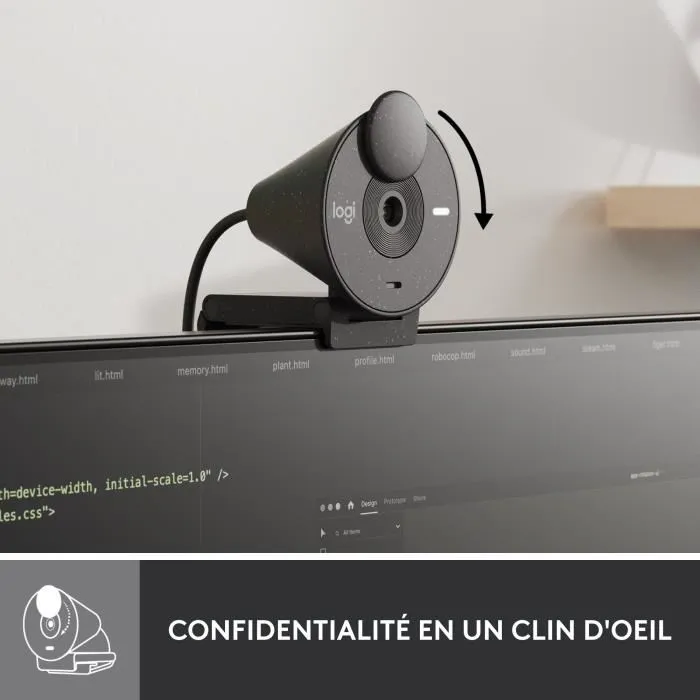 Logitech Brio 300 Webcam Graphite - Full HD 1080p - Microphone intégré - Obstrurateur - Correction automatique de l'éclairage Logitech Brio 300 Webcam Graphite - Full HD 1080p - Microphone intégré - Obstrurateur - Correction automatique de l'éclairage