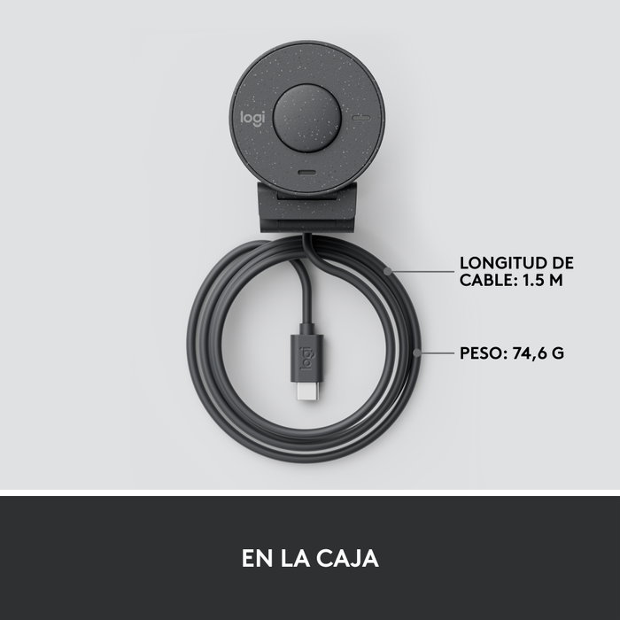 Logitech Brio 300 Webcam Full HD 1080p graphite USB-C avec micro intégré et cache confidentialité Logitech Brio 300 Webcam Full HD 1080p graphite USB-C avec micro intégré et cache confidentialité