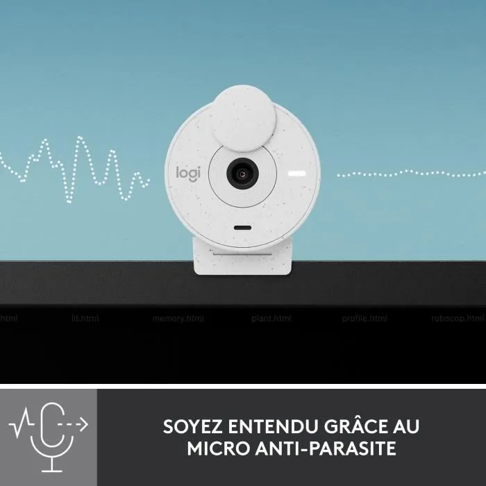 Logitech Brio 300 Webcam USB Full HD 1080p avec Microphone intégré, Obstrurateur et Compatibilité Universelle (Windows, macOS, ChromeOS) - Blanc Logitech Brio 300 Webcam USB Full HD 1080p avec Microphone intégré, Obstrurateur et Compatibilité Universelle (Windows, macOS, ChromeOS) - Blanc