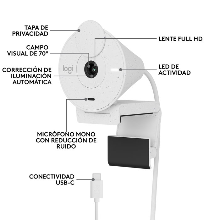 Logitech Brio 300 - Webcam Full HD avec mise au point automatique et microphones Logitech Brio 300 - Webcam Full HD avec mise au point automatique et microphones
