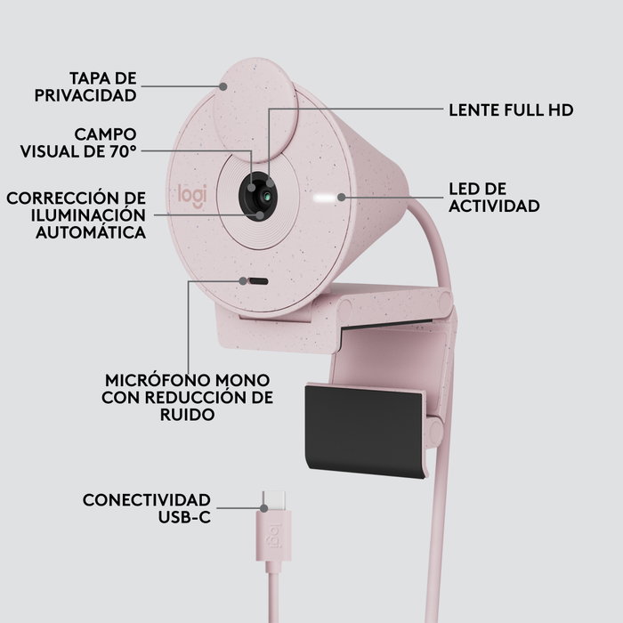 Logitech Webcam BRIO 300 Rose (960-001448)