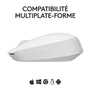 Logitech M171 - Souris sans fil ambidextre blanche - 1000 DPI - 2,4 GHz - 61,5 x 97,7 mm - Pour PC portable et bureau
