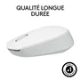 Logitech M171 - Souris sans fil ambidextre blanche - 1000 DPI - 2,4 GHz - 61,5 x 97,7 mm - Pour PC portable et bureau