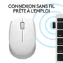 Logitech M171 - Souris sans fil ambidextre blanche - 1000 DPI - 2,4 GHz - 61,5 x 97,7 mm - Pour PC portable et bureau