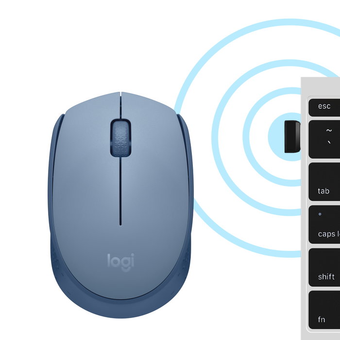 Logitech Souris sans fil optique M171 Gris bleuté