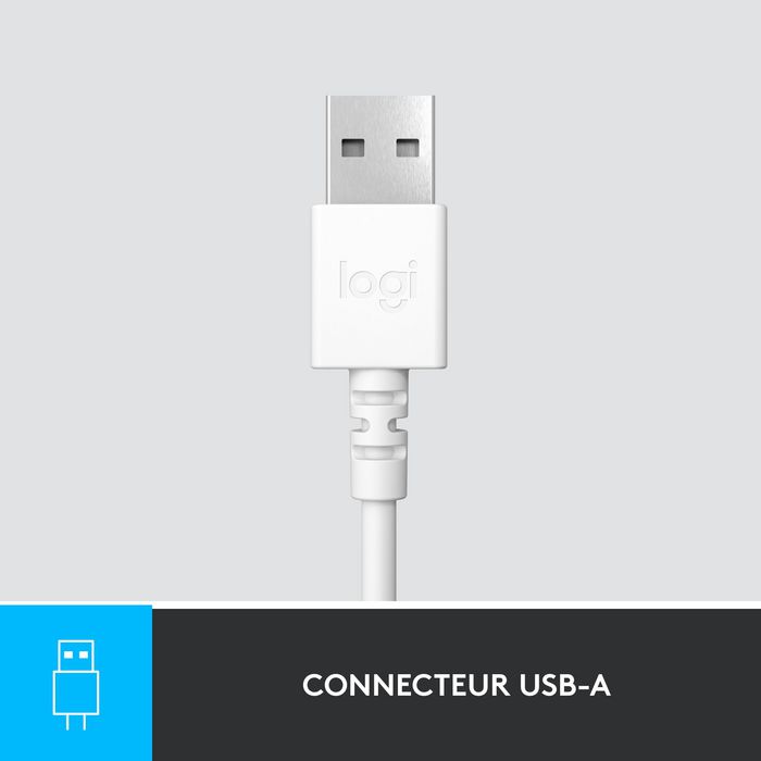 Logitech H390 - Casque audio USB avec microphone antibruit, ajustable et contrôle en ligne pour PC, ordinateur, télétravail et jeux