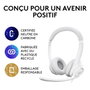 Logitech H390 - Casque audio USB avec microphone antibruit, ajustable et contrôle en ligne pour PC, ordinateur, télétravail et jeux