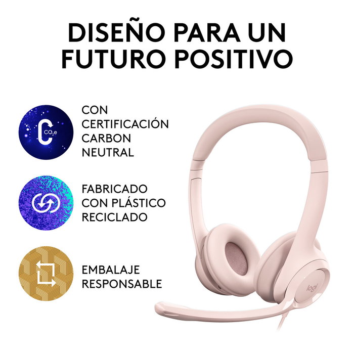 Logitech H390 Casque Filaire USB Rose