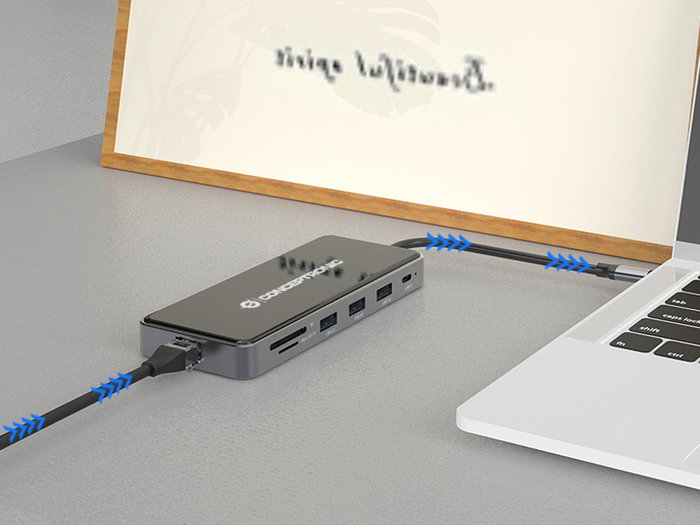Conceptronic DONN15G Adaptateur USB-C Multiport 12-en-1 HDMI VGA USB 3.0 Ethernet AUX