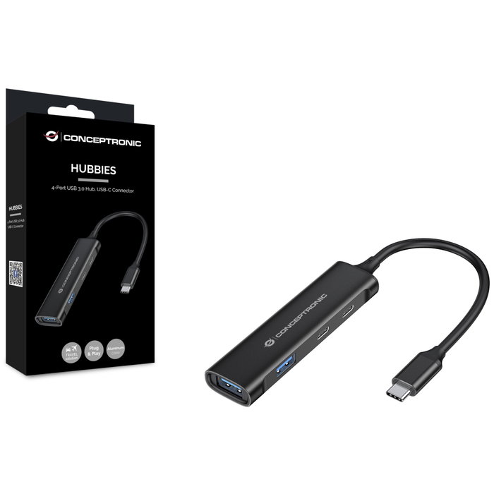 Conceptronic HUBBIES12B Hub USB-C à 4 ports