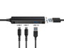 Conceptronic HUBBIES12B Hub USB Type-C 4 ports USB 3.0, 2x USB-C et 2x USB-A, Aluminium, Plug & Play, Noir