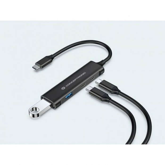 Hub USB Conceptronic HUBBIES12B Noir (1 Unité)
