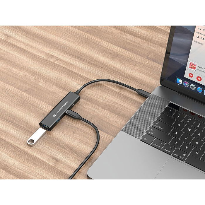 Hub USB Conceptronic HUBBIES12B Noir (1 Unité)