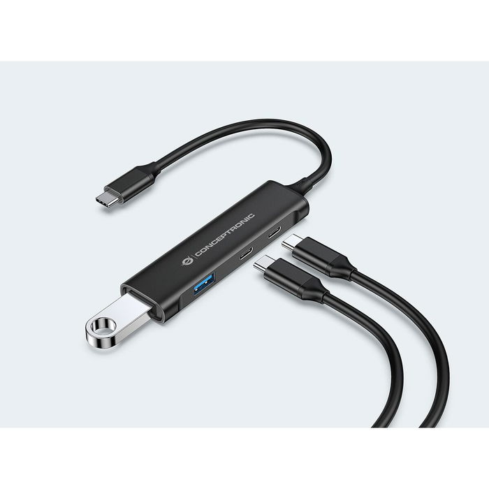 Hub USB Conceptronic HUBBIES12B Noir (1 Unité)
