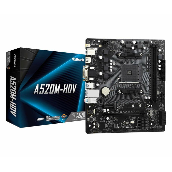 Carte Mère ASRock A520M-HDV AMD A520 Carte Mère ASRock A520M-HDV AMD A520