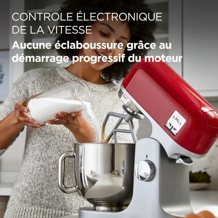 Kenwood Robot pâtissier kMix KMX750RD Rouge, Bol inox 5 L, 6 vitesses, 1000 W