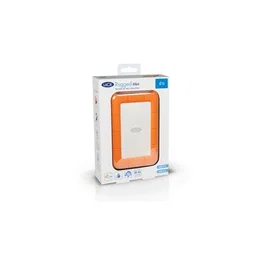 LaCie Disque Dur Externe Rugged Mini LAC9000298 - 2 To - Résistant aux chocs - USB 3.2 Gen 1 - 5400 tr/min - Orange/Argent