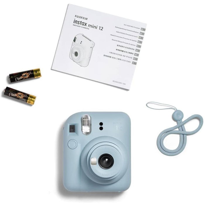 Fujifilm Appareil photo instantané Instax Mini 12 Flash - Bleu pastel - exposition automatique - mode selfie - compact