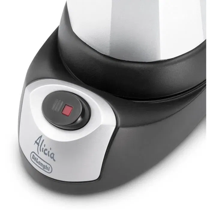 Delonghi EMKM6B Cafetière Électrique Alicia Plus, 6 Tasses (0,4L), 450W, Blanc, Base Rotative 360°, Arrêt Automatique