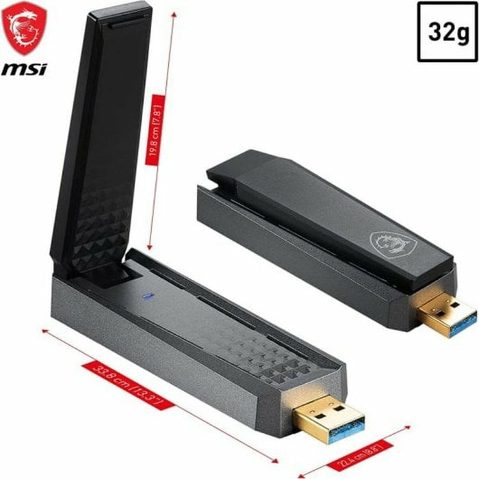 MSI GUAX18 Adaptateur WiFi 6 USB AX1800