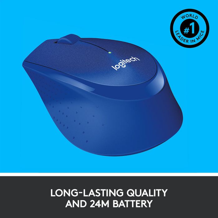 Logitech M330 Silent Plus - Souris sans fil silencieuse, réduction bruit 90%, autonomie 24 mois, nano-récepteur USB, 1000 dpi, pour Windows/Mac/ChromeOS/Linux, droitier, bleu
