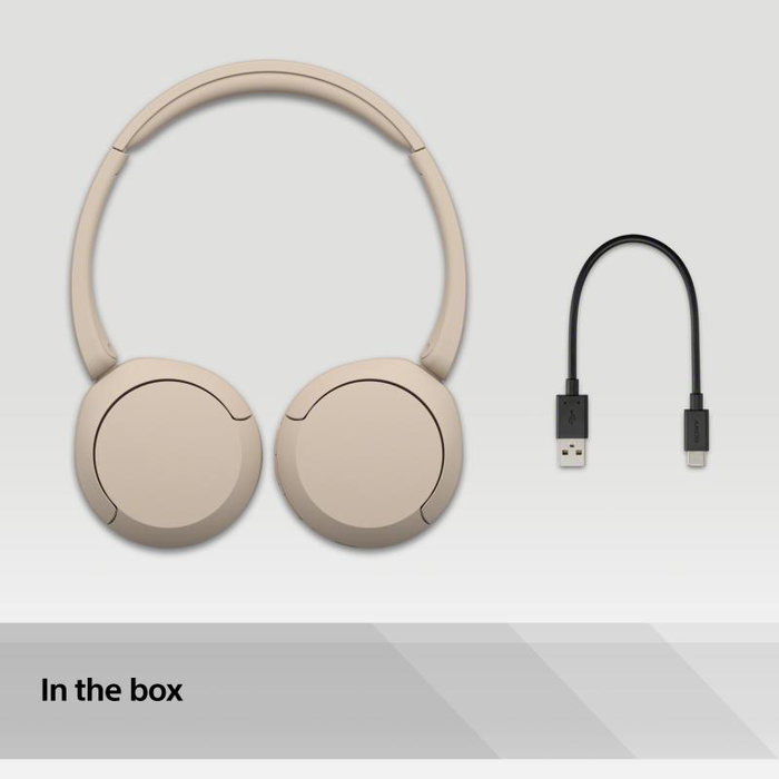 Sony WH-CH520C.CE7 Casque Bluetooth intra-auriculaire sans fil écouteurs beige (WH-CH520, modèle WHCH520C.CE7)