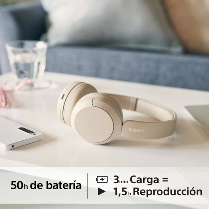 Sony WH-CH520 (WHCH520C CE7) Casque Bluetooth sans fil avec micro On-Ear beige