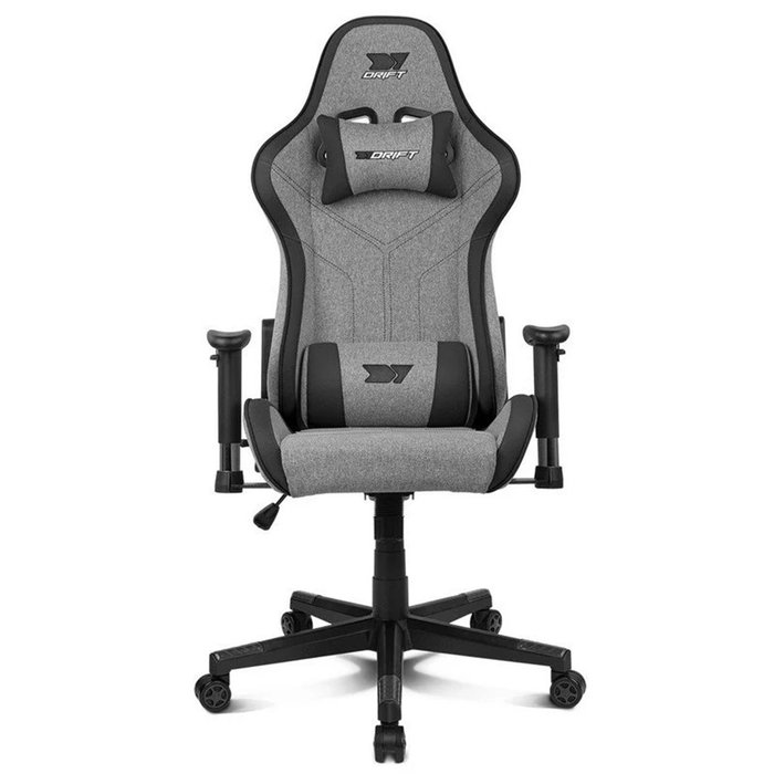 Drift Silla Gaming DR90 PRO Grey/Black - Fauteuil Ergo avec Tissu Respirant, Réglable, Jusqu'à 150 kg